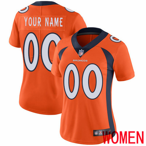 Women Denver Broncos Customized Orange Team Color Vapor Untouchable Custom Limited Football Jersey->customized nfl jersey->Custom Jersey
